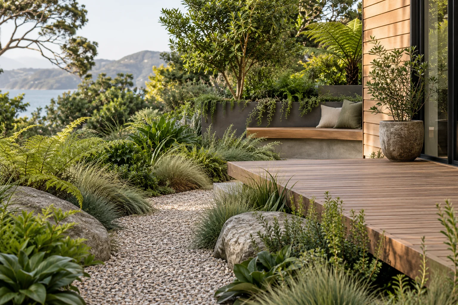 Illustrative outdoor seating and planting details
